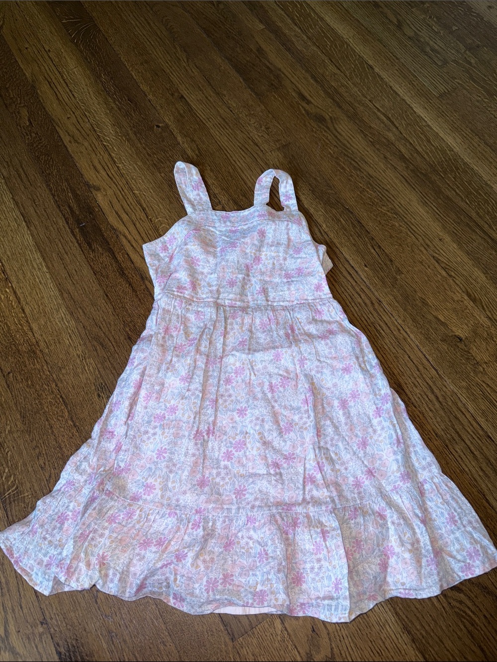 Cat & Jack Pink and White Floral Tiered Sundress